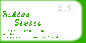 miklos simits business card