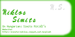 miklos simits business card